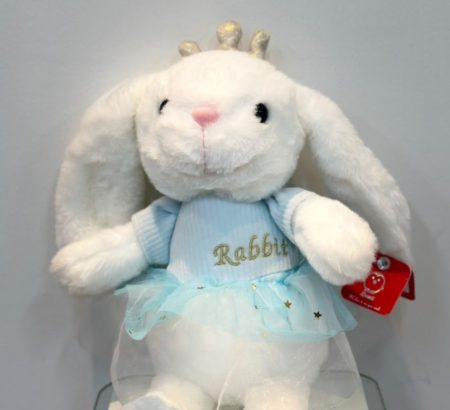 peluche-conejita-princesa-vestido-celeste-tul-estrellado-corona-dorada-floreria-katia-tapachula