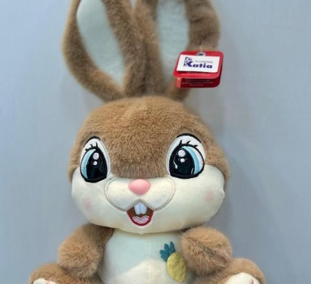 peluche-conejita-café-ojos-azules-grandes-zanahoria-bordada-floreria-katia-tapachula