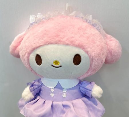 peluche-my-melody-sanrio-vestido-lila-cofia-encaje-floreria-katia-tapachula