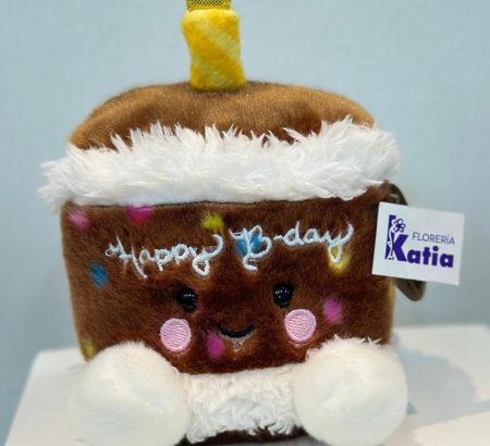peluche-mini-pastel-cumpleaños-chocolate-velita-bordado-happy-bday-floreria-katia-tapachula