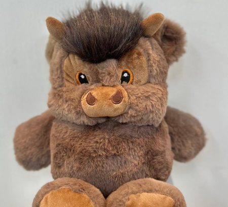 peluche-monstruito-cafe-felpa-suave-cuernos-copete-espantapajaros-floreria-katia-tapachula