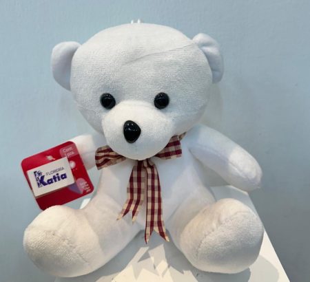 peluche-osito-blanco-nieve-felpa-ultrasuave-mono-cuadros-rojo-beige-floreria-katia-tapachula