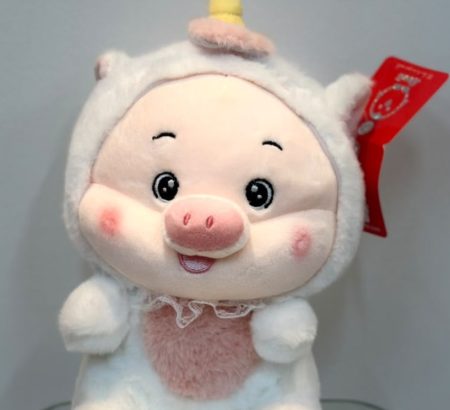 peluche-cerdito-kawaii-disfraz-unicornio-cuerno-espiral-pancita-rosada-floreria-katia-tapachula